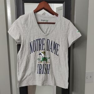 Women's Gray Notre Dame Fighting Irish Logo/Graphic Short Sleeve Tee